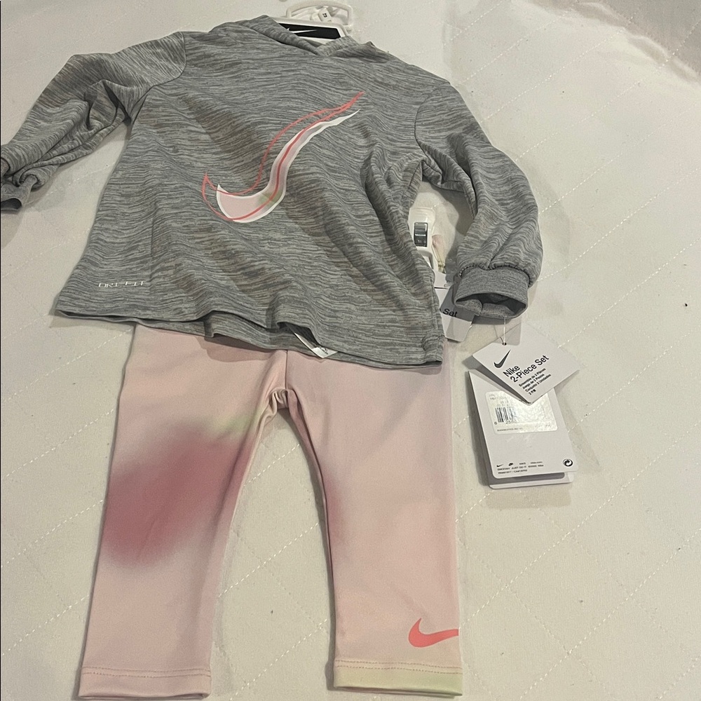 Nike Gray and Pink Toddler Set